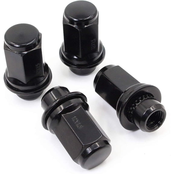 Set of 24 Veritek 12x1.5mm 1.87 Inch 47mm Length 13/16 Hex OEM Factory Mag Washer Style Black Lug Nuts for Toyota Tacoma 4 Runner FJ Cruiser SR5 Pre-Runner TRD Off-Road Limited OEM Replacement