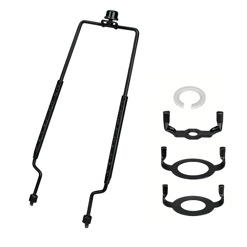8 9 10 11 12 inch Lamp Shade Harp Holder, Adjustable Lamp Harp Kit, Fit Both Standard Lamp Rod and E14 E26 E27 Light Base UNO Fitter Adapter Converter Finial Set, AEELLEEA  Lampshade Bracket Black