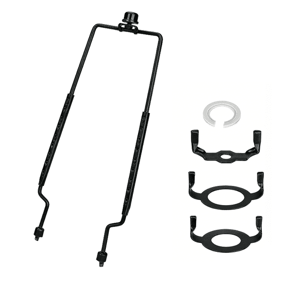 8 9 10 11 12 inch Lamp Shade Harp Holder, Adjustable Lamp Harp Kit, Fit Both Standard Lamp Rod and E14 E26 E27 Light Base UNO Fitter Adapter Converter Finial Set, AEELLEEA Lampshade Bracket Black