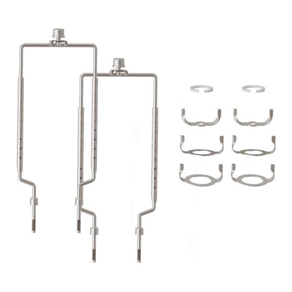 Set of 2PCs ,8 9 10 11 12 inch Lamp Shade Harp Holder, SWAIFDEE Adjustable Lamp Harp Kit, Set of 6 Fit Both Standard Lamp Rod and E14 E26 E27 Light Base UNO Fitter Adapter Converter Finial Set