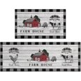 thumbnail image 1 of Set of 2s Farmhouse Chef Kitchen Rugs Set, Farm Sunflower Rooster Cow Kitchen Mat Washable Non-Slip Floor Mat, Home Kitchen Accessories Decor Indoor Carpet 17"x47"+17"x30", 1 of 7
