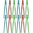thumbnail image 1 of Set of 3 (4 Pack) Assorted Clothespin Chopsticks! 9" Inches Long - Training Chopsticks - Reusable - Beginners Chopsticks Perfect for any Occasion - Red, Green, and Blue!, 1 of 4