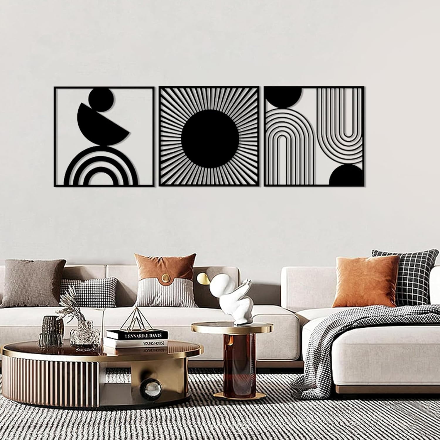 SEMMGO Minimalist Cat And Dog Metal Wall Art - 11.8" Black Pet Love Decor For Living Room, Bedroom