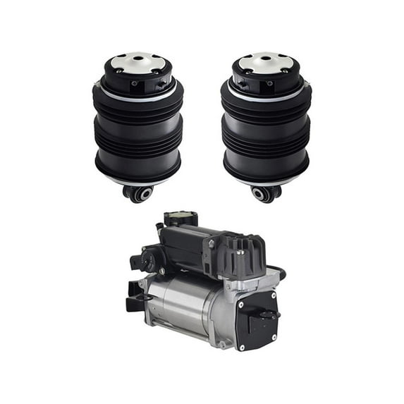 Set of 3 Air Suspension Compressor Pump-Rear Air Suspension Spring Bag For 2004 2005 Mercedes-Benz E320