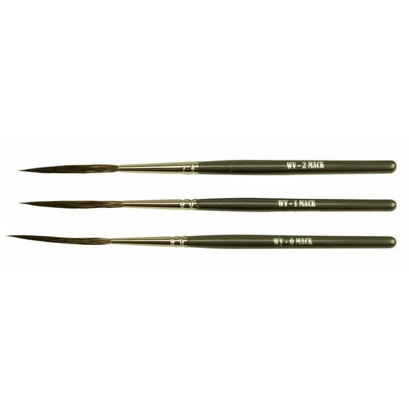 Set (3) Andrew Mack Wizard Vortex Scroll Striper Series 82 Sizes 0-2 Brushes