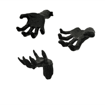 Set of 3 Black Hand Wall Hooks, Decorative Resin Hand Shaped Wall Mounted Hangers for Home Entryway, Hallway, Bedroom, Office, Unique Modern Art Storage Organizer