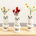 thumbnail image 1 of Set of 3 Cat Flower Vase Bud Ceramic Mini Handmade Tiny Vases for Home Decor, Wedding Party, Birthday Gift - Unique, Cute and Aesthetic Miniature Vases - Japanese Trendy, Pretty and Bulk, 1 of 12