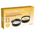 thumbnail image 1 of Set of 3 Cooking Molds Stainless Steel Omelette Mold Ring Egg Non Stick Ring Round Egg Pancake Maker Cooker Ring Cooking Tool for Frying Mcmuffin or Shaping Eggs, Egg Ring with Brush, 1 of 5