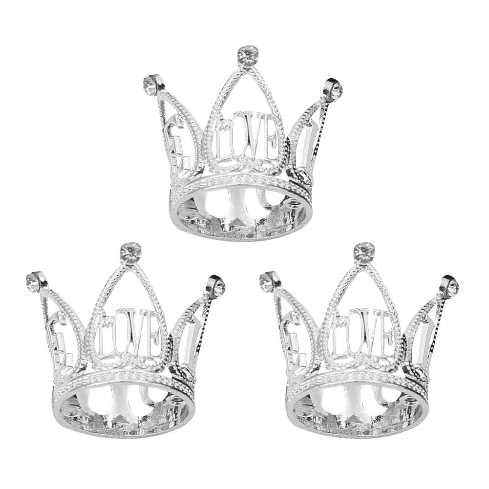 Mini Crystal Crown Cake Topper – Rose Gold Tiara For Wedding, Birthday, Baby Shower