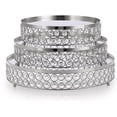 thumbnail image 1 of Set of 3 Crystal Wedding Cake Stands, 10/12/14 Inch Silver Round Rise Cake Display Stand, Metal Cupcake Stand Dessert Cookies Fruit Serving Tray for Parties Birthday Baby Showers Anniversary, 1 of 2