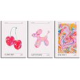 thumbnail image 1 of Set Of 3 Cute Balloon Dog Cherry Posters Trendy Pink Preppy Canvas Wall Art Funky Colorful Abstract Aura Picture Prints Painting For Home Bedroom Dorm Living Room Wall Decor, 1 of 6