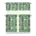 thumbnail image 1 of Set of 3 Dinosaur Curtains for Kitchen - Vibrant Roaring Dino & Cartoon Dinosaur Design, Short Tier Window Treatment Panels with Valance, Machine Washable, 1 of 5