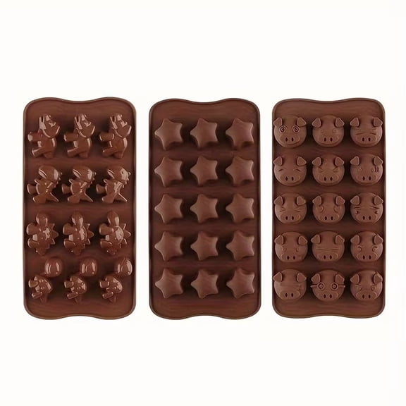 Set of 3 Dinosaur Silicone Baking Molds - Non-Stick, Heat-Resistant, Multi-Purpose Molds for Chocolates, Desserts, Ice Cubes, Jelly, Soap - Fun Kitchen Crafting for Kids and Family