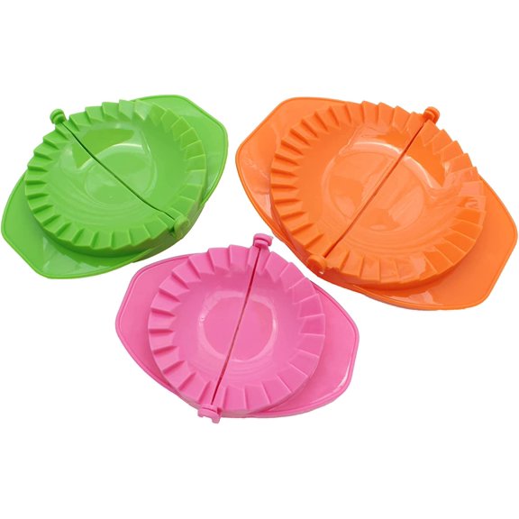 Set of 3 Dough Press - Plastic Pastry Shaper & Empanada Maker With Crimped Crust Edges Kitchen Tools For Making Dumplings, Hand Pie, Ravioli, Pierogi, Turnover 4, 5, 6