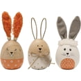 thumbnail image 1 of Set Of 3 Easter Egg Decorations for Home Indoor, Wooden 5.9"H Decorative Easter Bunny Eggs Figurines, Spring Table Centerpieces Living Room Tabletop Tiered Tray Mantel Shelf Office Desk Decor, 1 of 7