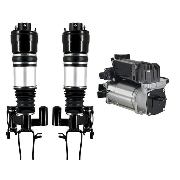Set of 3 Front Air Airmatic Suspension Spring Strut-Air Suspension Compressor Pump For 2004 2005 Mercedes-Benz E320