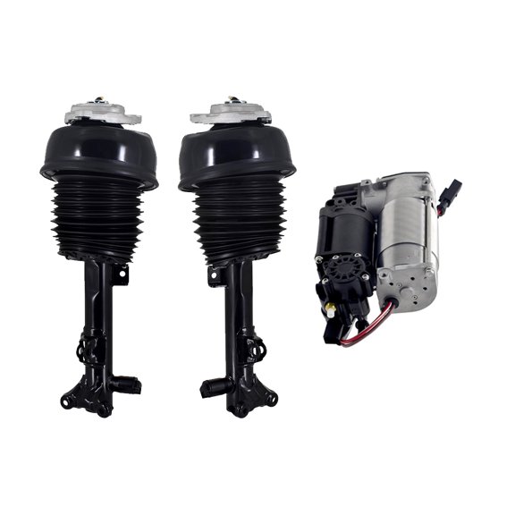 Set of 3 Front Air Suspension Spring Strut-Air Suspension Compressor Pump For 2012-2018 Mercedes-Benz CLS550 RWD