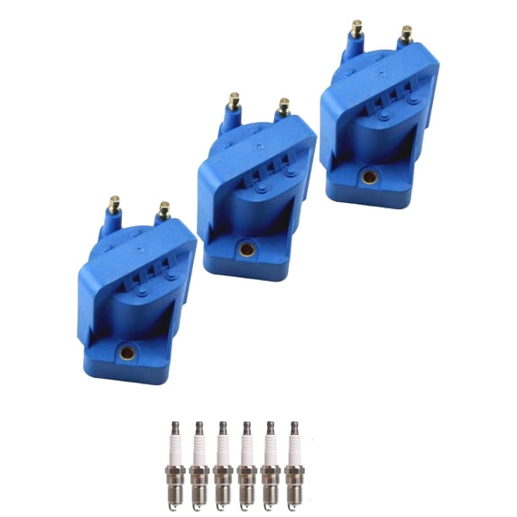 Set of 3 ISA High Performance Ignition Coils + 6 Spark Plugs Compatible with 2000-2005 Chevrolet Impala LS Sedan 4-Door 3.8L 3800CC 231Cu. In. V6 Replacement for DR39 C850