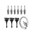 thumbnail image 1 of Set of 3 ISA Ignition Coils, 6 Autolite Spark Plugs and Wireset Compatible with 2004-2006 Kia Sorento LX Sport Utility 4-Door 3.5L 3497CC V6 GAS DOHC Naturally Aspirated Replacement for UF431 S639297, 1 of 1