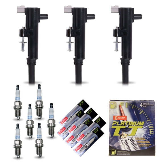 ISA Set of 3 Ignition Coil Pack with 6 Platinum Spark Plug Compatible with 2009-2010 Dodge Dakota 2009 Dodge Durango 2009-2010 Dodge Ram 2011 Ram Dakota 3.7L V6 Replacement for UF640 4504