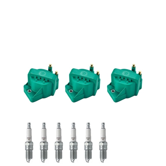Set of 3 ISA Profesional Ignition Coils and 6 Spark Plugs Compatible with 2002-2003 Buick Rendezvous CX Sport Utility 4-Door 3.4L Replacement for DR39