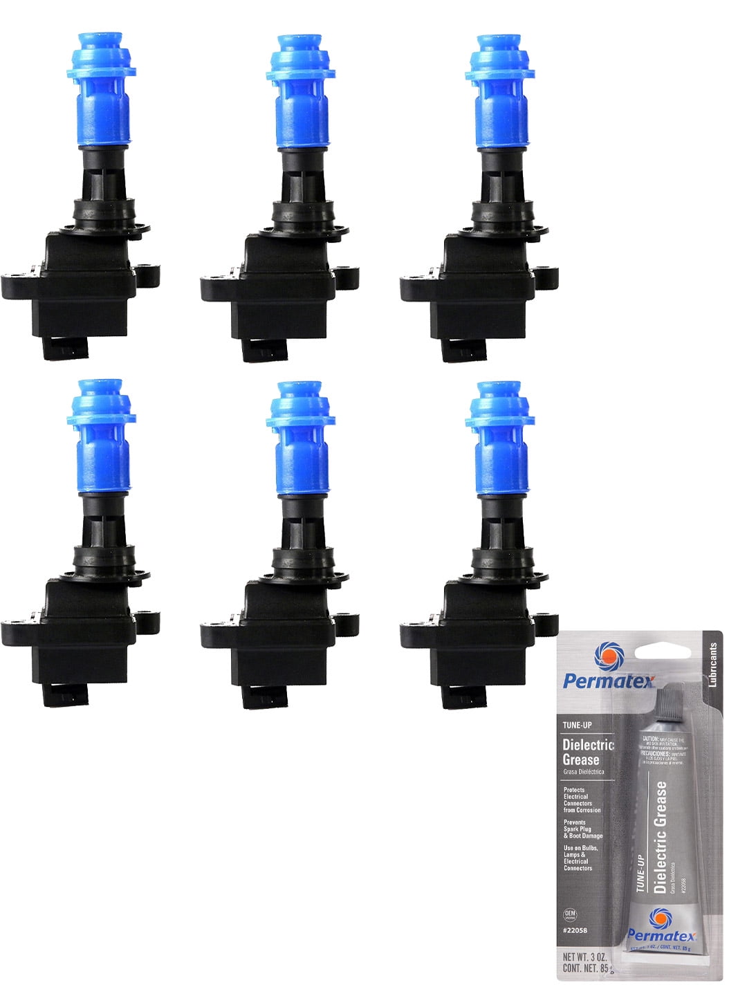 Set of 3 Ignition Coils and Permatex 22058 Dielectric TuneUp Grease