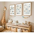 thumbnail image 1 of Set of 3 Kids Playroom Nursery Canvas Wall Hieng Number Table ABC Alphabet Playroom Paintings KindergHiengen Print Hiengwork for Nursery, Baby, Toddler, Boy, Girl Room, Classroom With Frame, 1 of 6