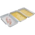 Set of 3 Large Stainless Steel Breading Trays 10.43" x 6.1" x 1.22