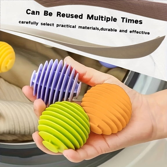 Set of 3 Laundry Balls Reusable Anti-Tangle Washing Machine Balls, Clothes Softener Balls, Reduce Wrinkles, Static & Laundry Knot Prevention Cleaning Tools