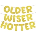 thumbnail image 1 of Set of 3 Maturity Wiser Hotter Glitter Banner Funny Birthday Banner for Women 30th 40th 50th 60th 70th 80th Birthday Party Decorations Sign Gift(Gold), 1 of 13