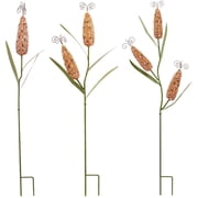 Set of 3 Metal Corn Stalk Garden Stake Fall Decor, Autumn Harvest Decoration Garden Yard Lawn Art Outdoor Thanksgiving Decoration Metal Corn Yard Decor D