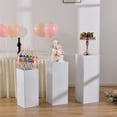 thumbnail image 1 of Set of 3 Metal Pedestal Stand for Party, White Display Pedestal Stand for Weddings, Birthday Parties, Sculpture Display Stand Cube Decorative Pedestal, 1 of 9