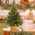 thumbnail image 1 of Mini Christmas Tree Decorations - 6 Inch Battery Operated Artificial Tabletop Trees with Glitter Branches for Home, Office, Holiday Village Displays - Ready-to-Gift Festive Decor, 1 of 5