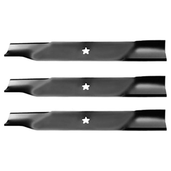 Set of 3 New High Lift Blade Fits , SUNBELT XHT 61" Decks, EZ5224, EZ6124, FD61M W, MZ6125, MZ6128 Models Interchangeable with 539-113312, 539-113312-A, 539113312