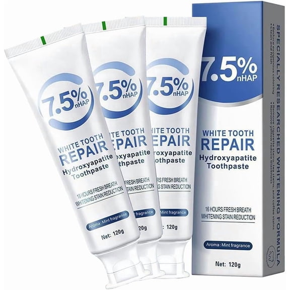 Set of 3 Fluoride-Free Toothpaste for Sensitive Teeth, Fresh Breath & Daily Teeth Cleaning, Mineral Formula for Family Oral Care