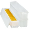 thumbnail image 1 of Set of 3 Pasta Storage Containers with Lid, Airtight Spaghetti Noodle Holder Rectangular Chopstick Storage Box Sealed Noodle Canisters for Refrigerator, Kitchen Pantry (White), 1 of 7