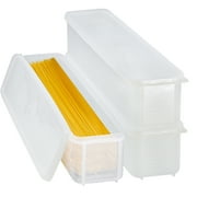 Set of 3 Pasta Storage Containers with Lid, Airtight Spaghetti Noodle Holder Rectangular Chopstick Storage Box Sealed Noodle Canisters for Refrigerator, Kitchen