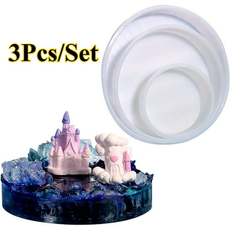 A Set Of 3 Pcs Circle Silicone Molds For Resin,large Resin Mold Glossy Deep Round Molds,epoxy Resin Molds For Flowers Bouquet Preservation,resin Casting