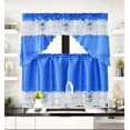 thumbnail image 1 of Gorgeous Home Linen Set of 3 Pieces Kitchen Window Curtain Embroidery Floral Multicolor 2 Tier + 1 Swag Valance for Kitchen (BR13 -Royal Butterfly), 1 of 5