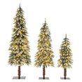 Set of 3 Prelit Christmas Tree, Pencil Artificial Christmas Tree 3Ft