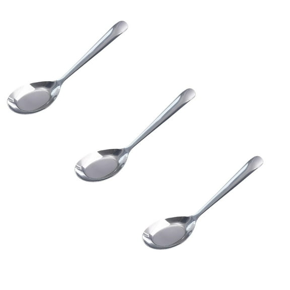 Set of 3 Premium Soup Spoons,Food Grade Table Spoons,6.5 Inch Stainless Steel Long Handle Rice Spoon for Home, Kitchen, Restaurant, Dishwasher Safe,Multi Functional Kitchen Cookware(Silver)