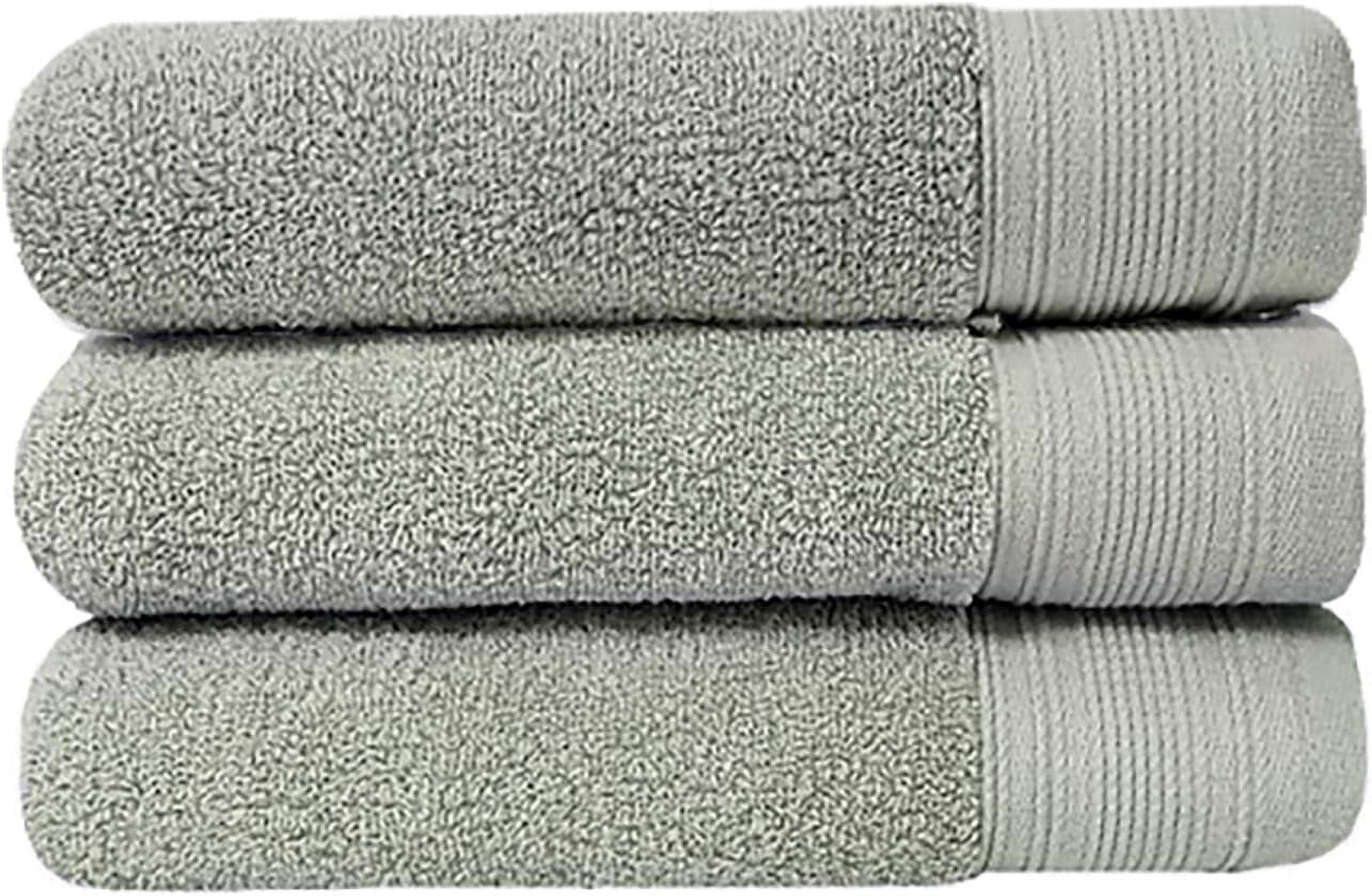 ( Set of 3 ) SONGWOL Hotel Collection Premium Large Face Towels | 20 X 40 inch, 470 GSM | Absorbent Combed Cotton Fabric | Cross Hemmed | Made in Korea (Light Olive Green)