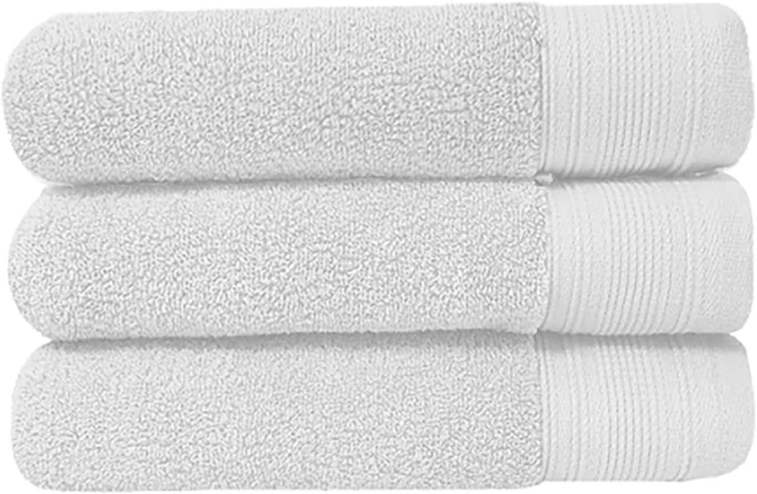 ( Set of 3 ) SONGWOL Hotel Collection Premium Large Face Towels | 20 X 40 inch, 470 GSM | Absorbent Combed Cotton Fabric | Cross Hemmed | Made in Korea (White)