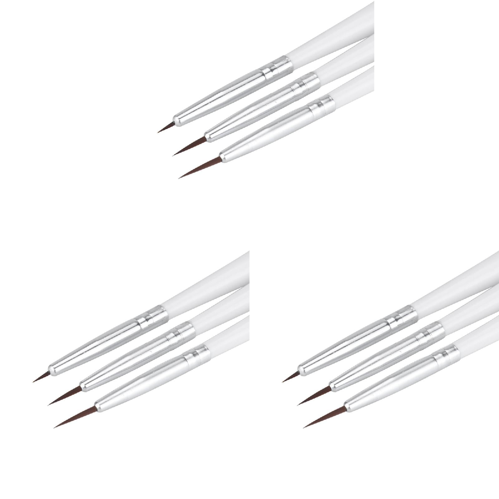 Set of 3 Sable Drawing Painting Pen Brush Liner Dotting Pen Glass Nail ...