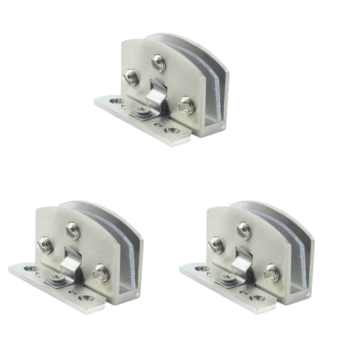 Set 3 Shelf Bracket Brackets Shelves Glass Clamp Clips Adjustable