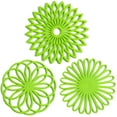 thumbnail image 1 of Set of 3 Silicone Trivet Mat - Hot Pot Holder Hot Pads for Table & Countertop - Trivet for Hot Dishes - Non-Slip & Heat Resistant Modern Kitchen Hot Pads for Pots & Pans, Lime Green, 1 of 7