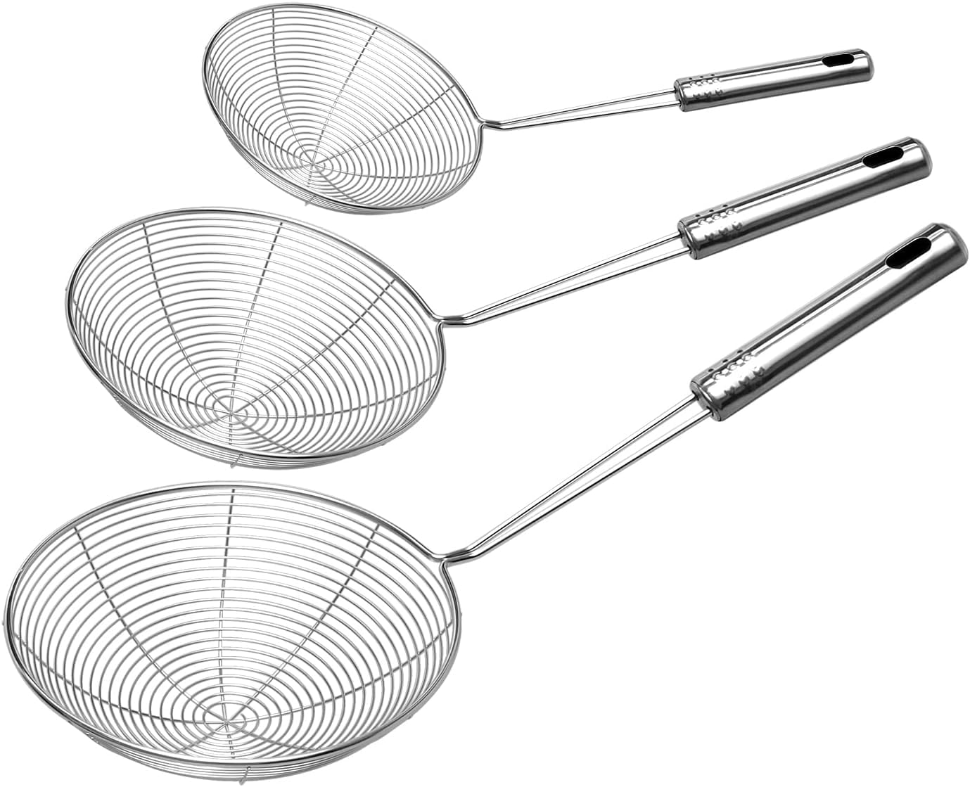 Set of 3 Spider Strainer Stainless Steel Skimmer Spoon for Cooking and ...