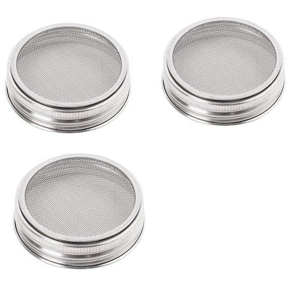 Set Of 3 Stainless Steel Sprouting Jar Lid Kit For Superb Ventilation Fit For Wide Mouth Jars Canni