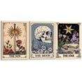 thumbnail image 1 of Set of 3 The Sun Moon Star Wall Art Mystical Tarot Card Print Earthy Boho Celestial Pictures Decor Astrology Posters Spiritual Witchy Room Aesthetic Painting for Bedroom Unframed, 1 of 6