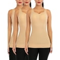 thumbnail image 1 of Set of 3 TaLELINTA Tops for Women Undershirts Camis Tops Body Shaper Lightweight Camisole Workout Yoga TaLELINTA Built in Removable Padded Camisoles Tops, 1 of 8